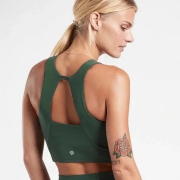 NEW! Athleta | Conscious Crop Serene Bra D-DD In Seaweed Snack/Sequoia - Picture 13 of 15